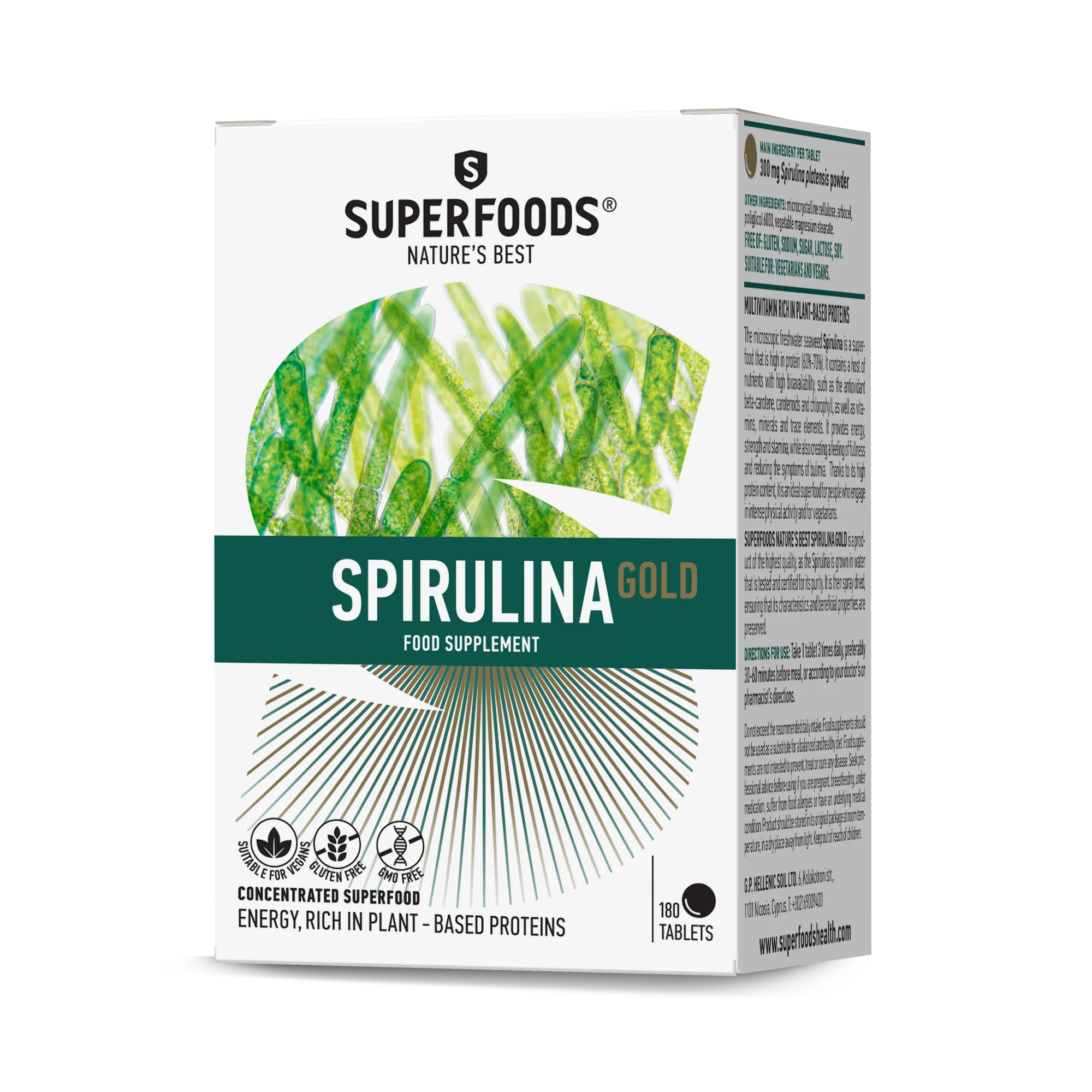 Φωτογραφία προϊόντος: SPIRULINA GOLD EUBIAS 300MG 180TABS