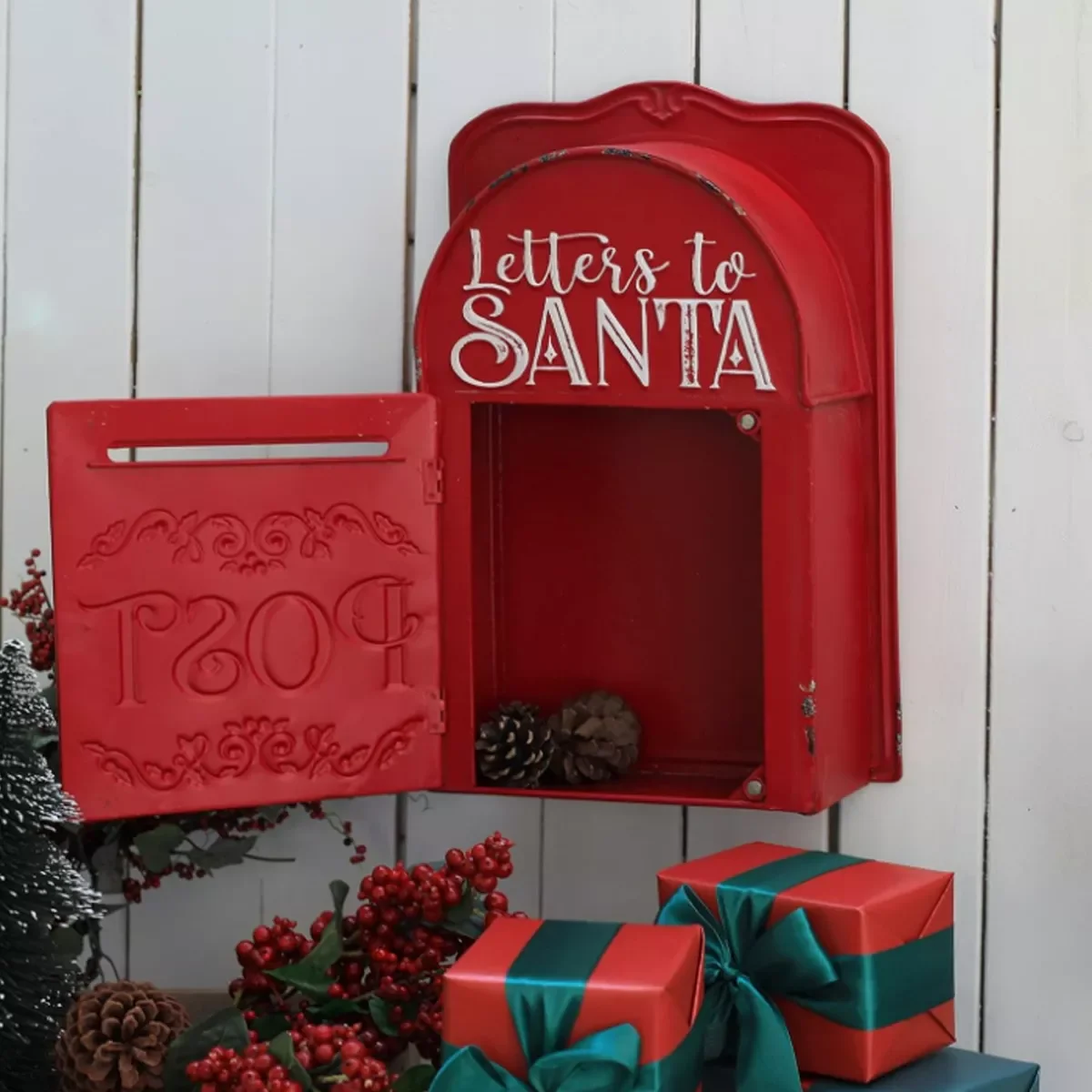 Φωτογραφία προϊόντος: Artekko Xmas Mailbox Κόκκινο Μεταλλικό Γραμματοκιβώτιο (27x10x40)cm 27x10x40