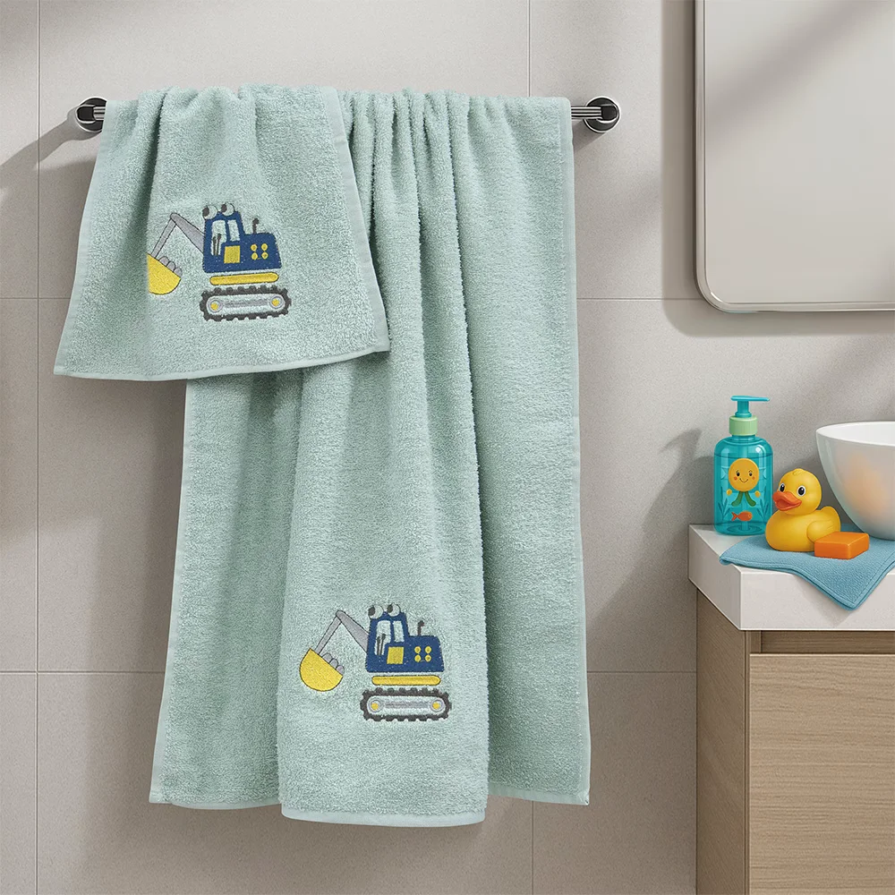 Φωτογραφία προϊόντος: Lino Home LINO Σετ Πετσέτες Παιδικές 2 τμχ (50x90,70x140) Trattore Μέντα