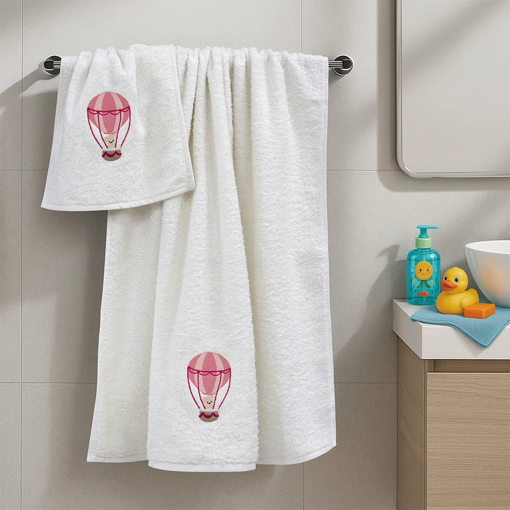 Φωτογραφία προϊόντος: Lino Home LINO Σετ Πετσέτες Παιδικές 2 τμχ (50x90, 70x140) Paloncino Λευκό/Ροζ