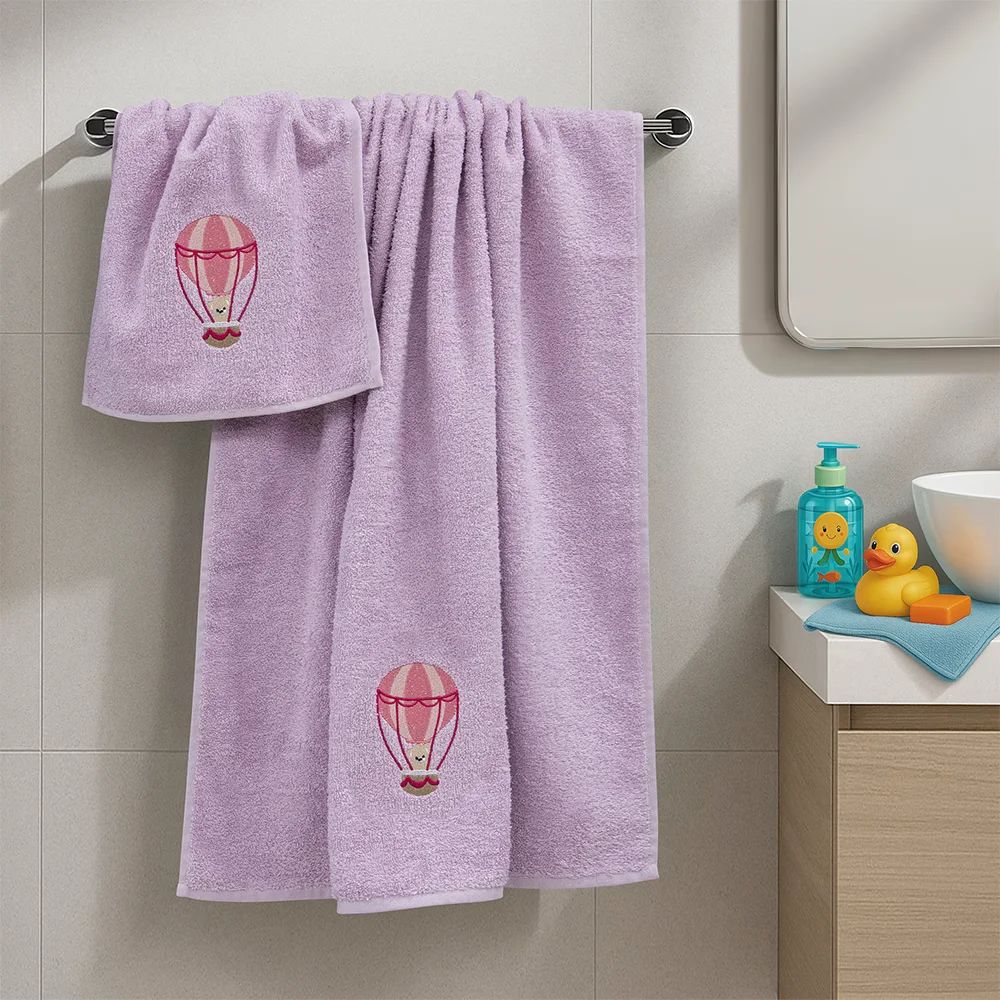 Φωτογραφία προϊόντος: Lino Home LINO Σετ Πετσέτες Παιδικές 2 τμχ (50x90,70x140) Paloncino Λιλά