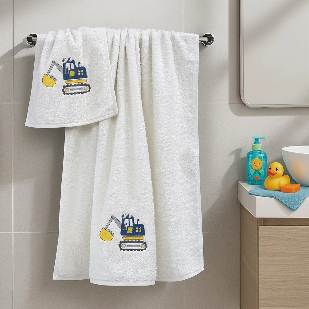 Φωτογραφία προϊόντος: Lino Home LINO Σετ Πετσέτες Παιδικές 2τμχ (50x90,70x140) Trattore Λευκό