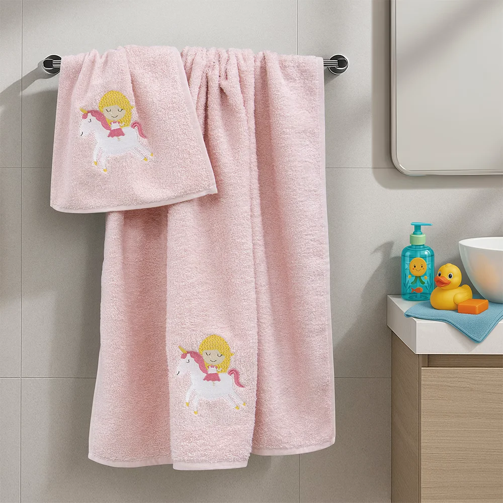 Φωτογραφία προϊόντος: Lino Home LINO Σετ Πετσέτες Παιδικές 2 τμχ (50x90,70x140) Corno Ροζ