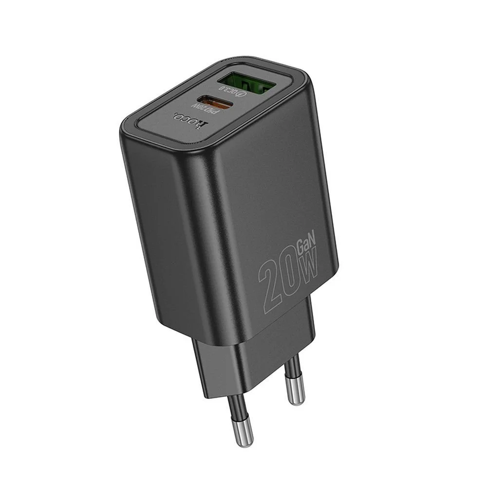 Φωτογραφία προϊόντος: Hoco N61 wall charger 1*USB-A + 1*USB-C PD QC3.0 3A 20W black