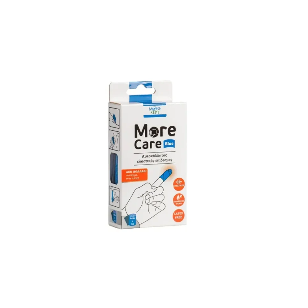 Φωτογραφία προϊόντος: ΛΟΙΠΑ More Care Blue Αυτοκόλλητος Ελαστικός Επίδεσμος 6cm X 1m 1 Τεμάχιο