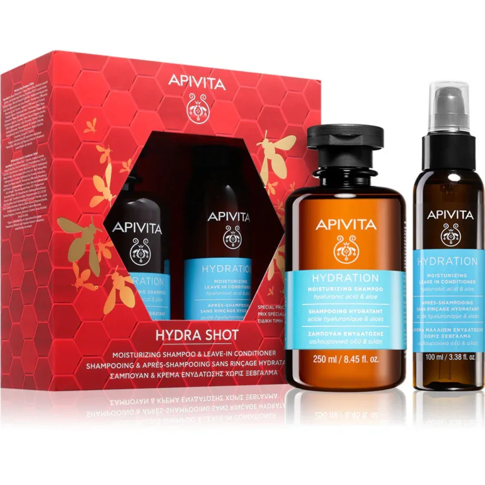 Φωτογραφία προϊόντος: Apivita Promo Hydra Shot Hydration Ενυδατικό Σαμπουάν 250ml +amp; Ενυδατικό Leave-In Conditioner 100ml