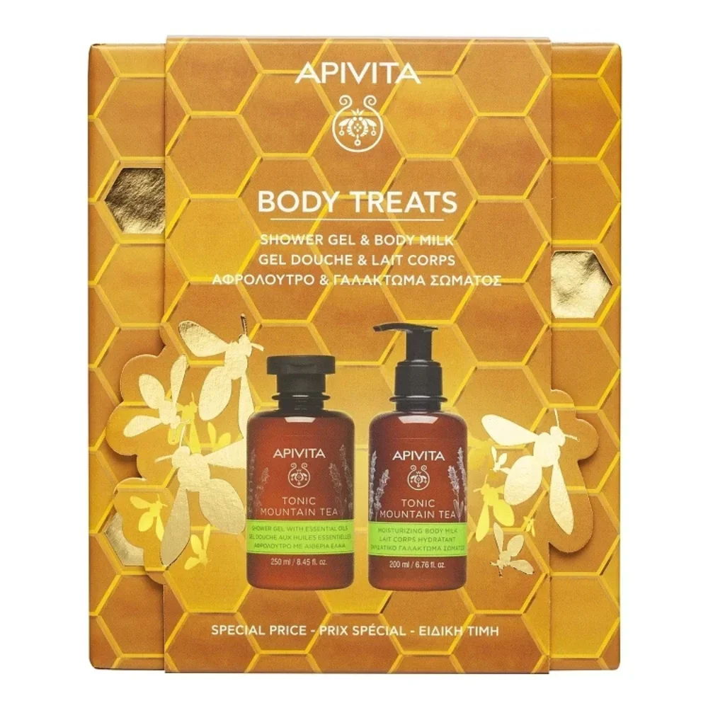 Φωτογραφία προϊόντος: Apivita Promo Body Treats με Tonic Mountain Tea Αφρόλουτρο 250ml +amp; Ενυδατικό Γαλάκτωμα Σώματος 200ml