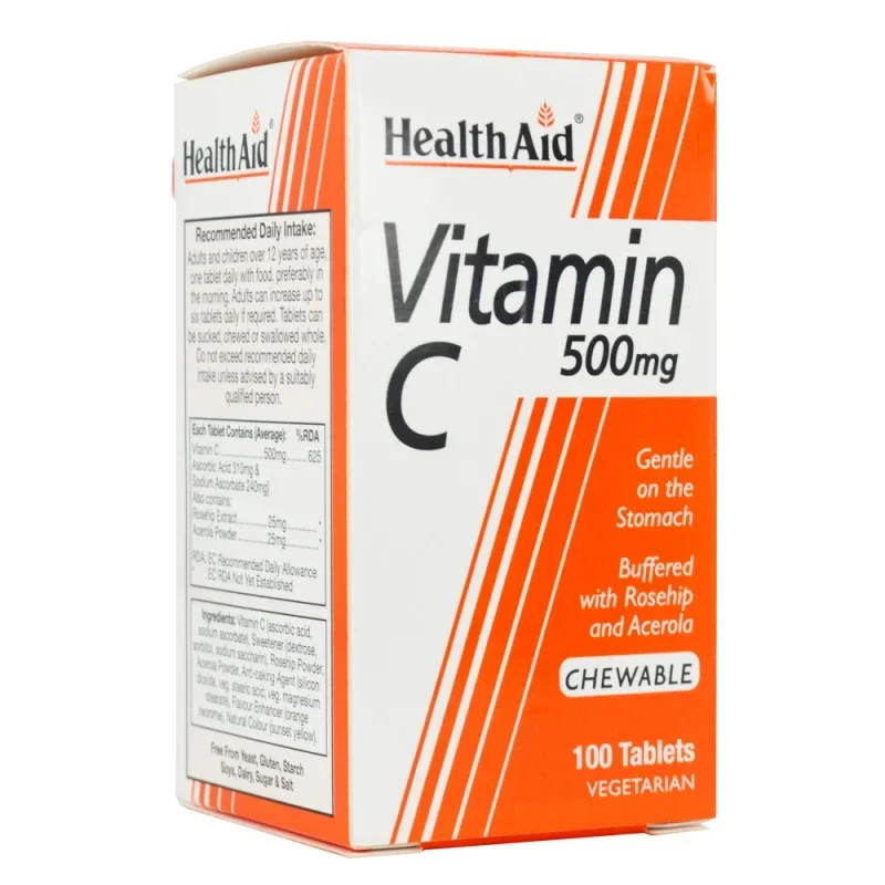 Φωτογραφία προϊόντος: HEALTH AID VIT-C 500MG ΜΑΣΩΜΕΝΗ 100TABS-ECONOMY - OEM