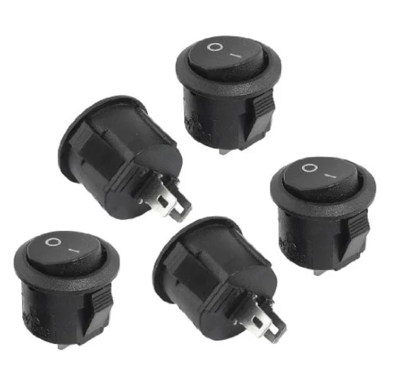 Φωτογραφία προϊόντος: SPST KCD1 Black Button On/Off Round Rocker Switch AC 6A/125V 3A/250V