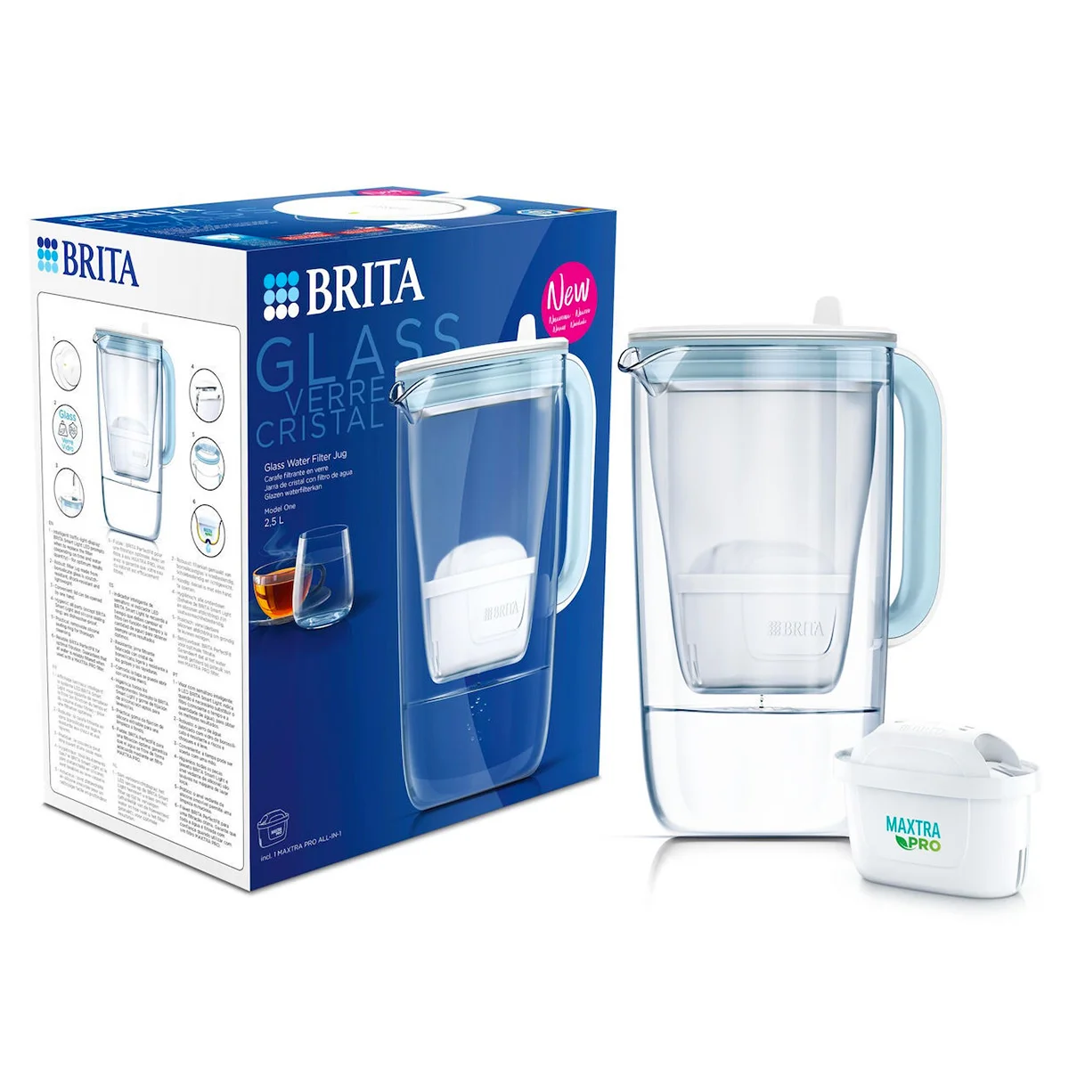 Φωτογραφία προϊόντος: Κανάτα Γυάλινη Brita Glass-2500ml +amp; Φίλτρο Maxtra-Pro