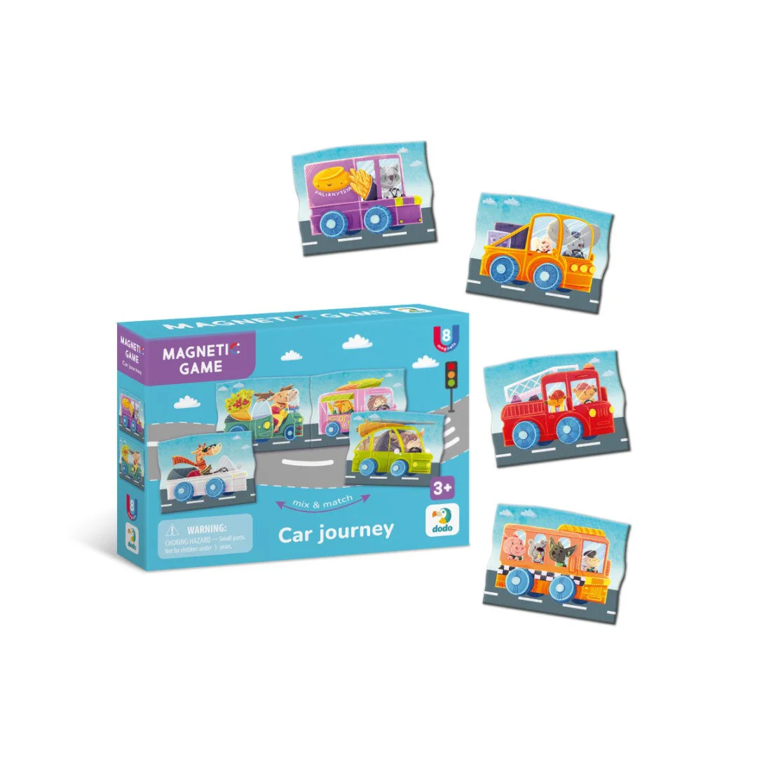 Φωτογραφία προϊόντος: Dodo Toys Μαγνητικό Εκπαιδευτικό Παιχνίδι "Ταξίδι με Αυτοκίνητο" – Magnetic Games Car Journey (DO200253)