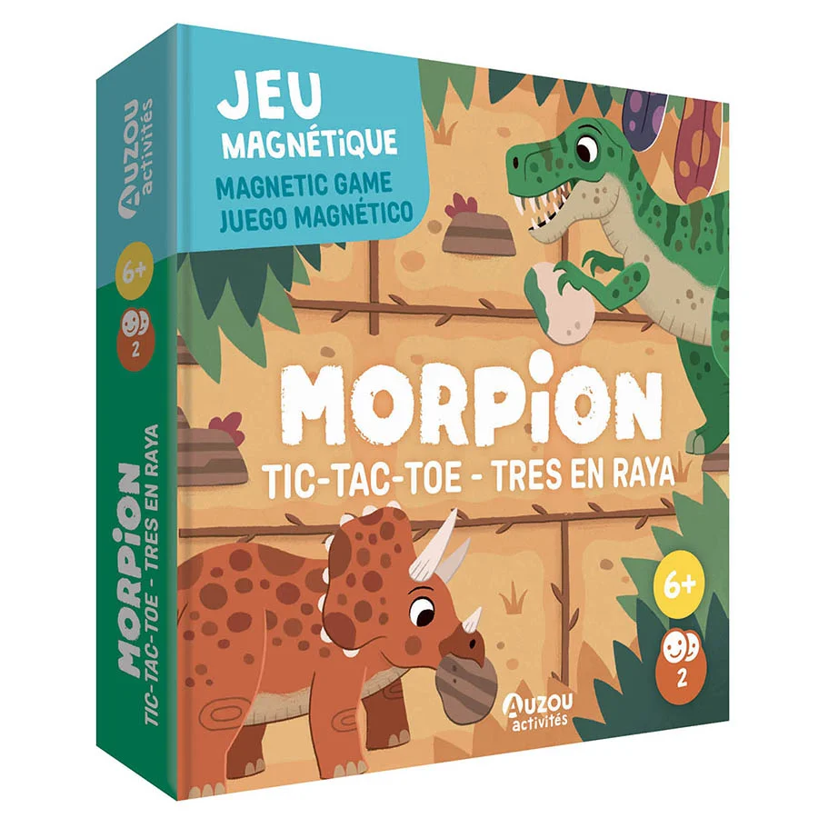 Φωτογραφία προϊόντος: Auzou Tic Tac Toe - Magnetic Games Μαγνητική Τρίλιζα Δεινόσαυροι