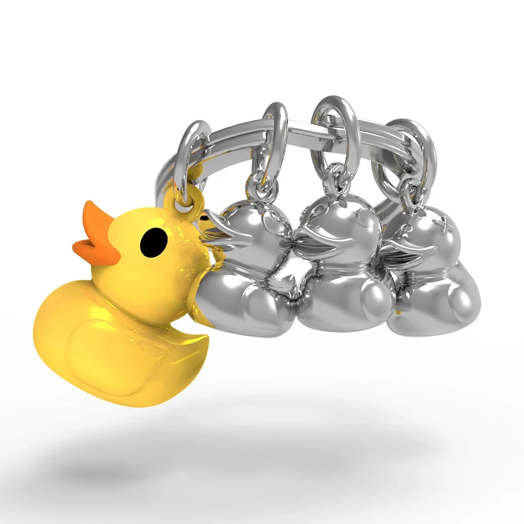 Φωτογραφία προϊόντος: META[L]MORPHOSE Μπρελόκ Duck Family Yellow/Orange/Chrome