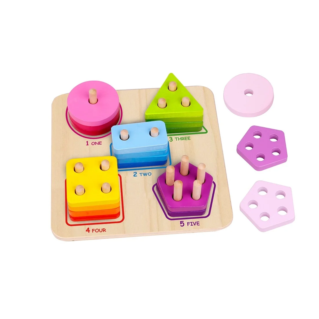 Φωτογραφία προϊόντος: Tooky Toy - Ξύλινα Γεωμετρικά Σχήματα Στοίβαξης με Αριθμούς