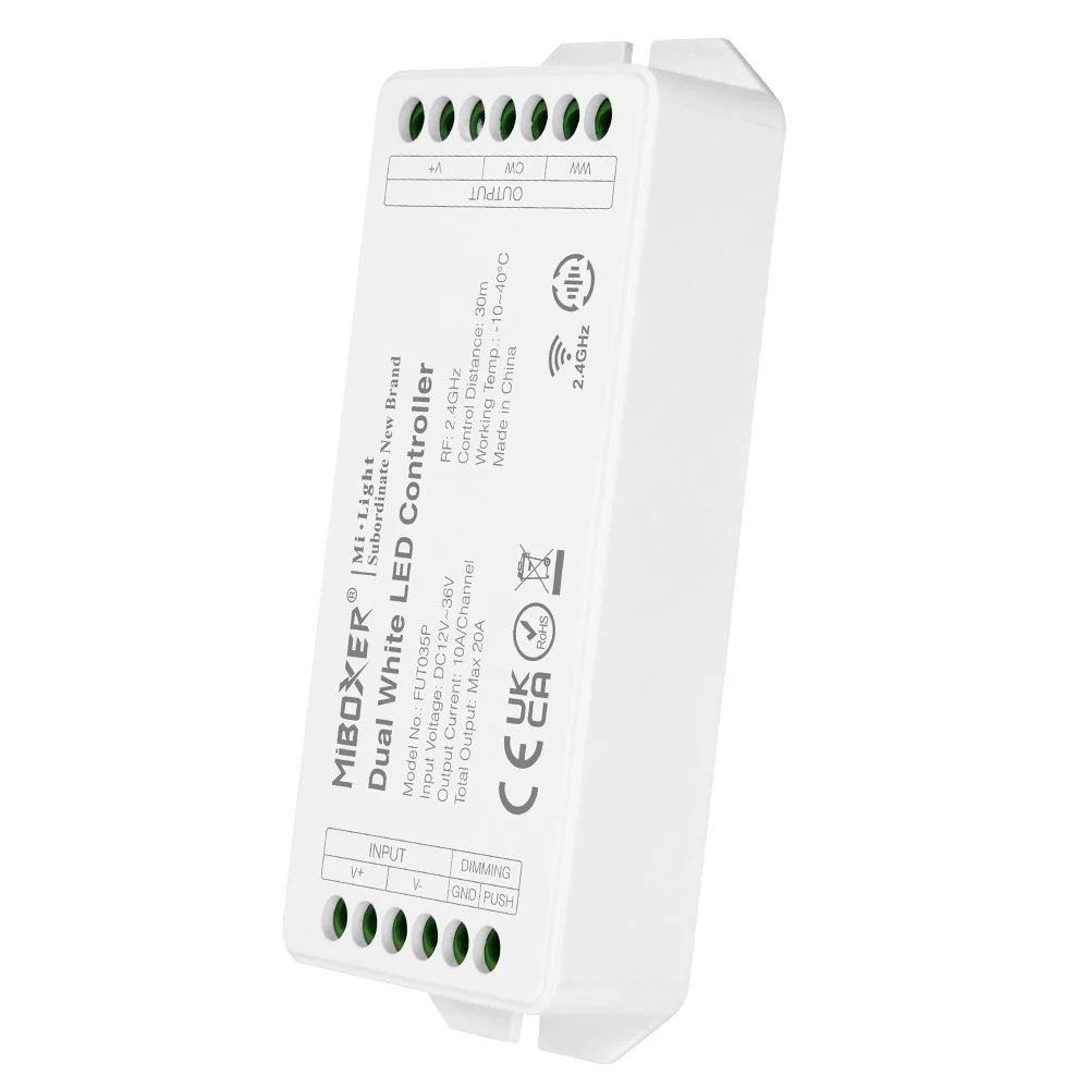 Φωτογραφία προϊόντος: FUT035P MI-LIGHT DIMMER-RECEIVER FOR CCT (DUAL-WHITE) LED STRIPS Controller (20A High Current Output) / 20A PER CHANNEL (MAX. 20A) / 12V-24V