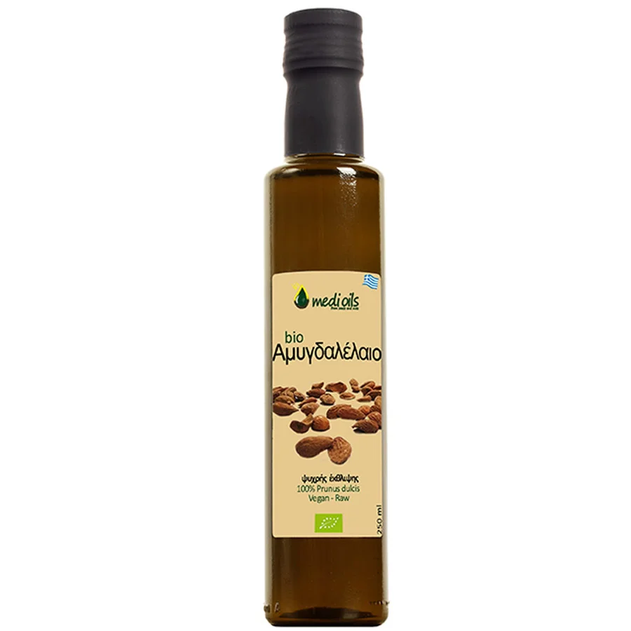 Φωτογραφία προϊόντος: Medi oils Βιολογικό Αμυγδαλέλαιο ψυχρής έκθλιψης Medioils 500ml