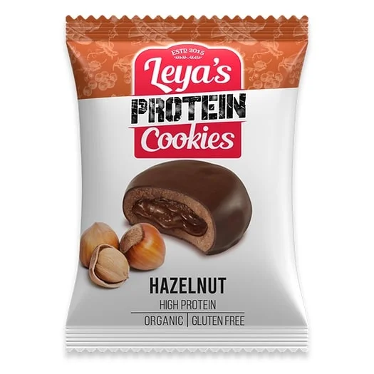 Φωτογραφία προϊόντος: Leya's cookies Βιολογικό Μπισκότο Πρωτεΐνης με φουντούκι Leya’s Protein Cookies 40g