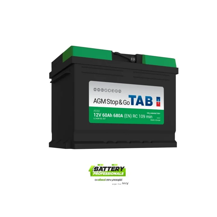 Φωτογραφία προϊόντος: Tab AGM Stop & Go AG60 12V 60Ah