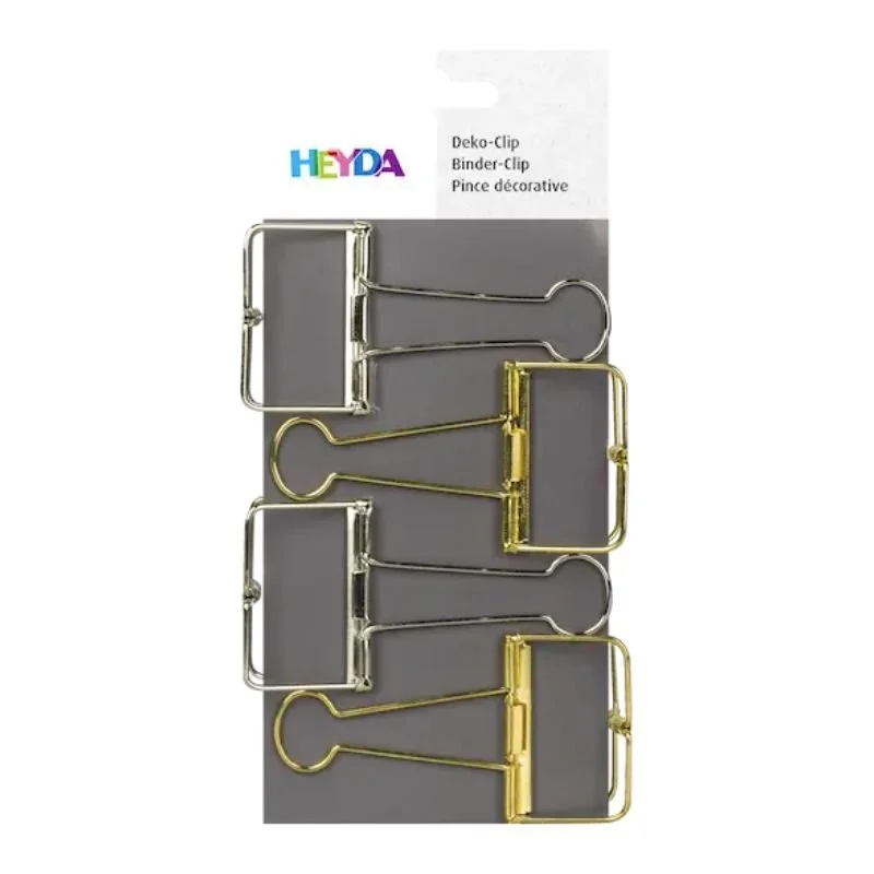 Φωτογραφία προϊόντος: Μεταλλικά Binder Clip Heyda 4τμχ 50mm Ασημί/Χρυσό 216266163