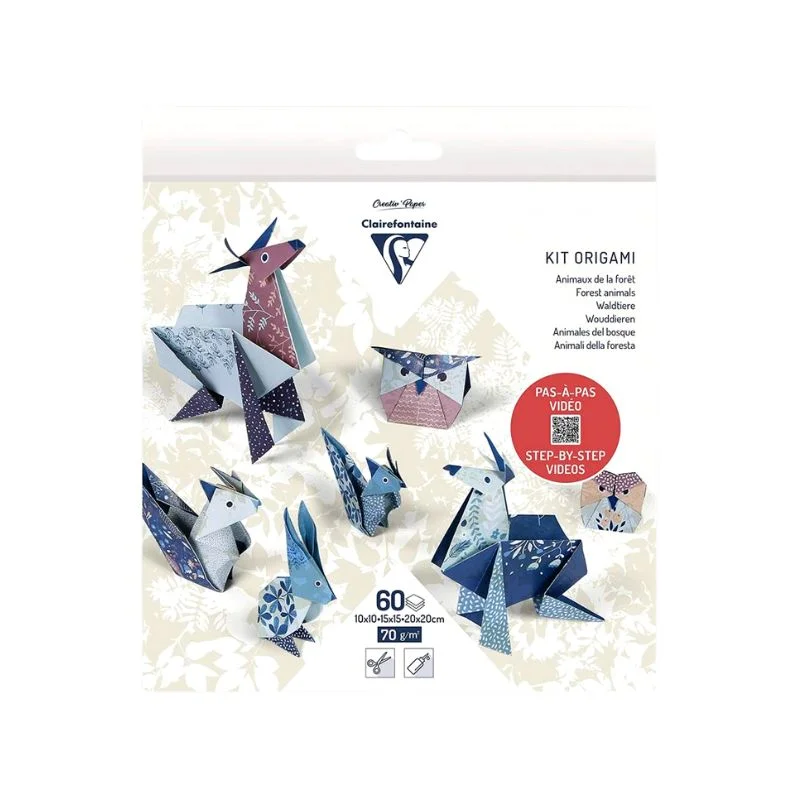 Φωτογραφία προϊόντος: Σετ Κατασκευής Origami Clairefontaine Forest Animals 60Φ 70gsm 10x10cm+15x15cm+20x20cm Πολύχρωμο 95368C
