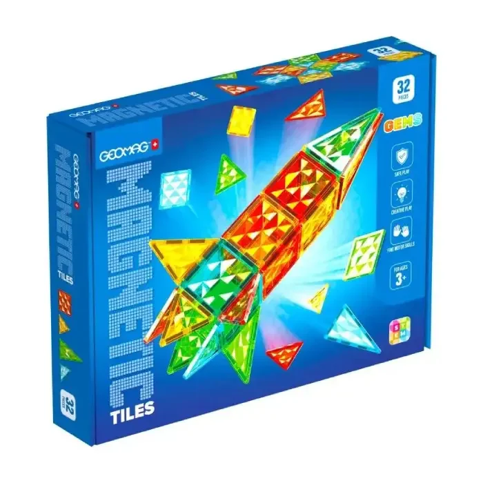 Φωτογραφία προϊόντος: Geomag Magnetic Tiles Gems Rocket 32pcs.
