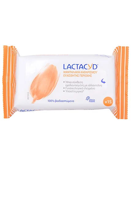 Φωτογραφία προϊόντος: Lactacyd Moist Wipes Μαντηλάκια Καθαρισμού Ευαίσθητης περιοχής, 15pcs