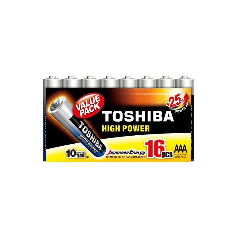Φωτογραφία προϊόντος: Toshiba High Power Αλκαλικές Μπαταρίες AAA 1.5V 16τμχ (LR03GCP MP-16)