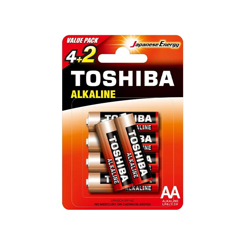 Φωτογραφία προϊόντος: Toshiba Red Alkaline Μπαταρίες AA 1.5V 6τμχ (LR6GCA BP-6C)