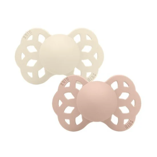 Φωτογραφία προϊόντος: Bibs Πιπίλες 2τμχ Infinity Silicone Symmetrical Ivory/Blush No2