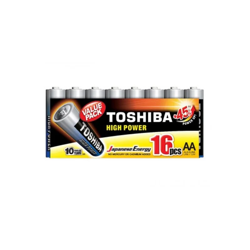 Φωτογραφία προϊόντος: Toshiba High Power Αλκαλικές Μπαταρίες AA 1.5V 16τμχ (LR6GCP MP-16)