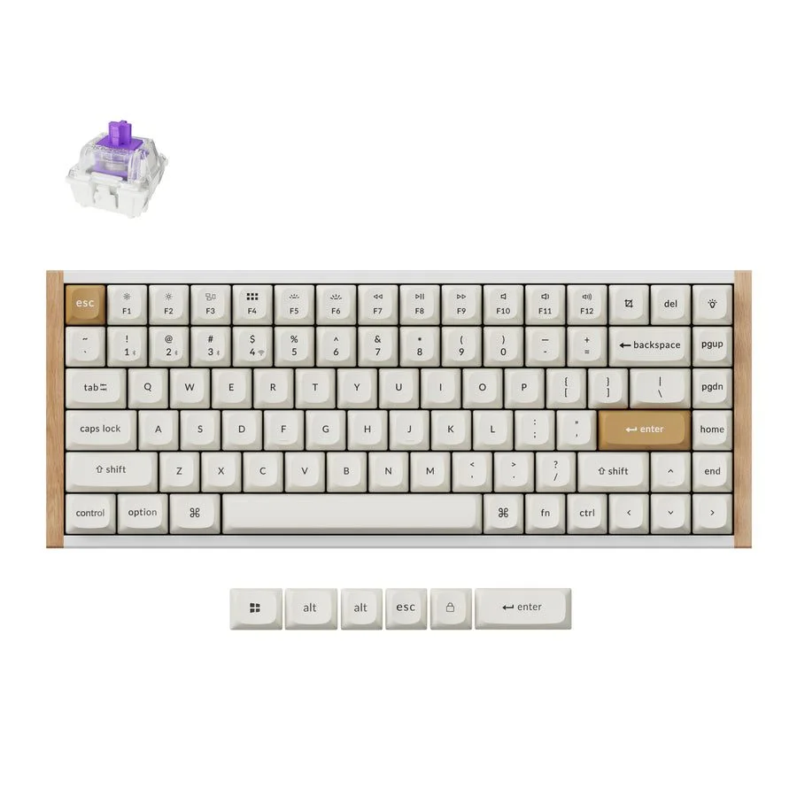 Φωτογραφία προϊόντος: Keychron K2 HE (K2H-Q1) Wireless Magnetic Hall Effect RGB Keyboard 75% US Special Edition Wood White
