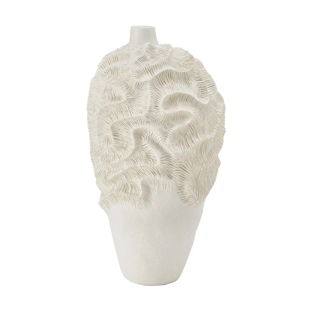 Φωτογραφία προϊόντος: CORALLI ΒΑΖΟ 22x23x42cm POLYRESIN ΛΕΥΚΟ