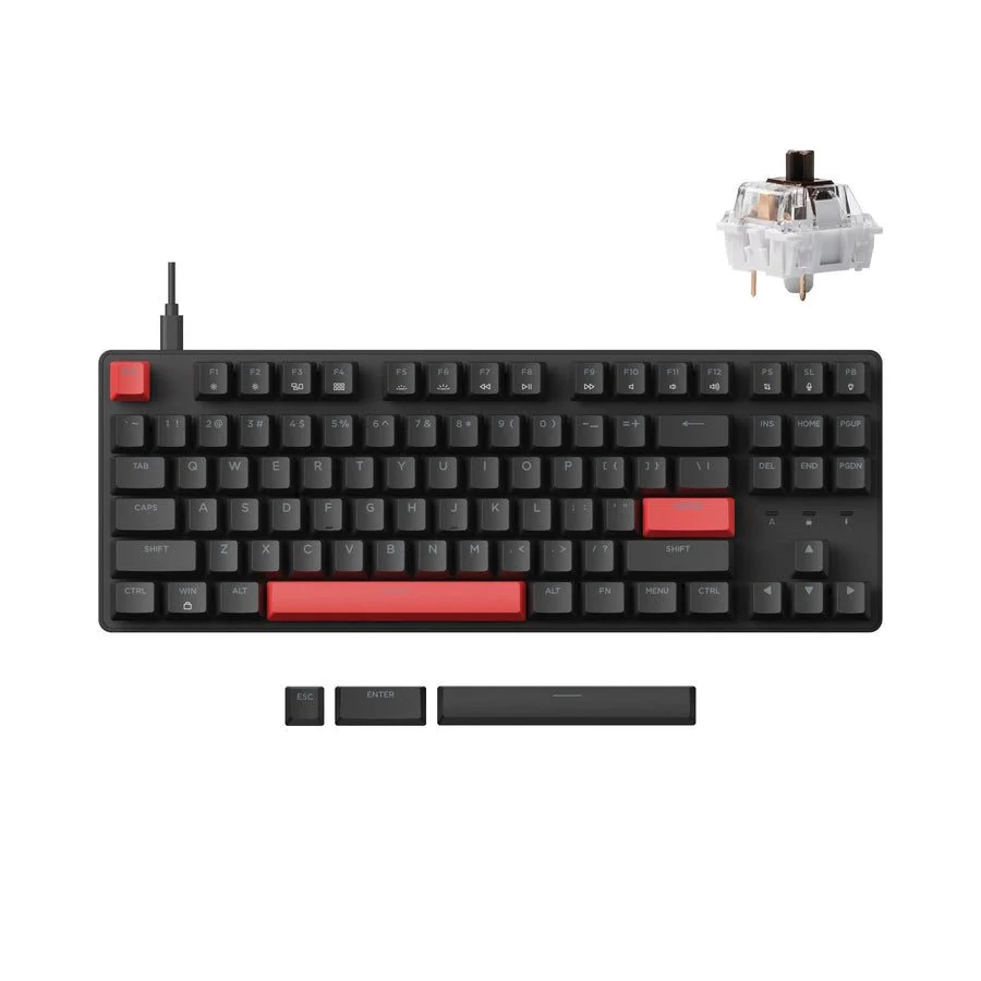 Φωτογραφία προϊόντος: Keychron Lemokey X1 (X1-A3) QMK/VIA Wired TKL 80% Mechanical Keyboard - Brown Switch US Layout