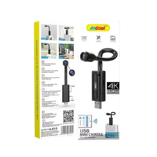 Φωτογραφία προϊόντος: Andowl Mini USB Κάμερα Q-SX6 Full HD 4K με υποδοχή Micro Sd - USB Mini Camera z774210