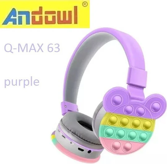 Φωτογραφία προϊόντος: Andowl Q-MAX63 Ασύρματα/Ενσύρματα On Ear Ακουστικά με 5 ώρες Λειτουργίας Μωβ