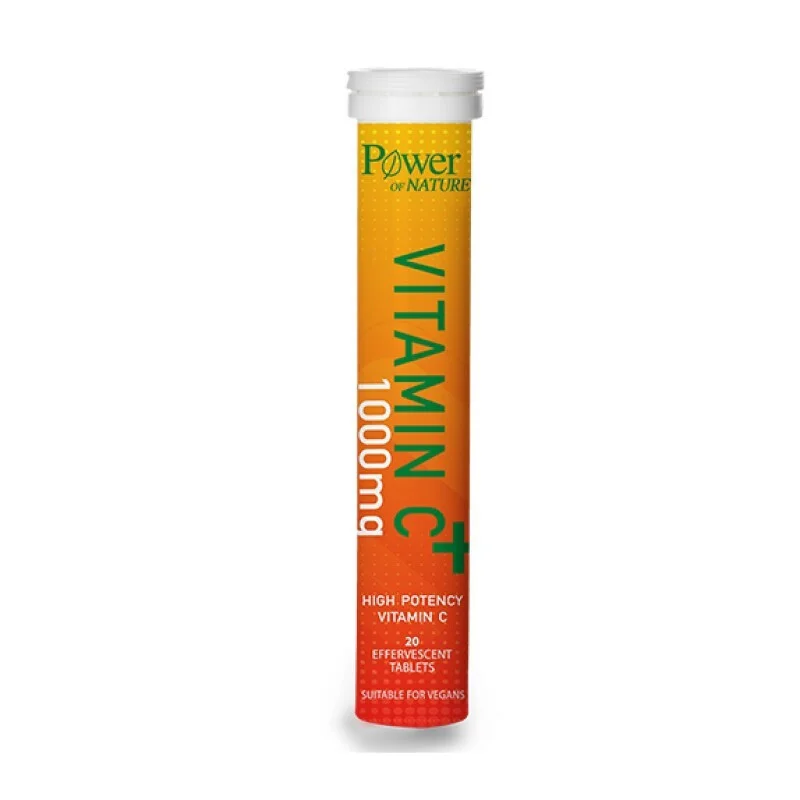 Φωτογραφία προϊόντος: Power Health Power of Nature Vitamin C Βιταμίνη για Ενίσχυση του Ανοσοποιητικού, τo Δέρμα & Αντιοξειδωτική δράση 1000mg Πορτοκάλι 20 αναβράζοντα δισκία