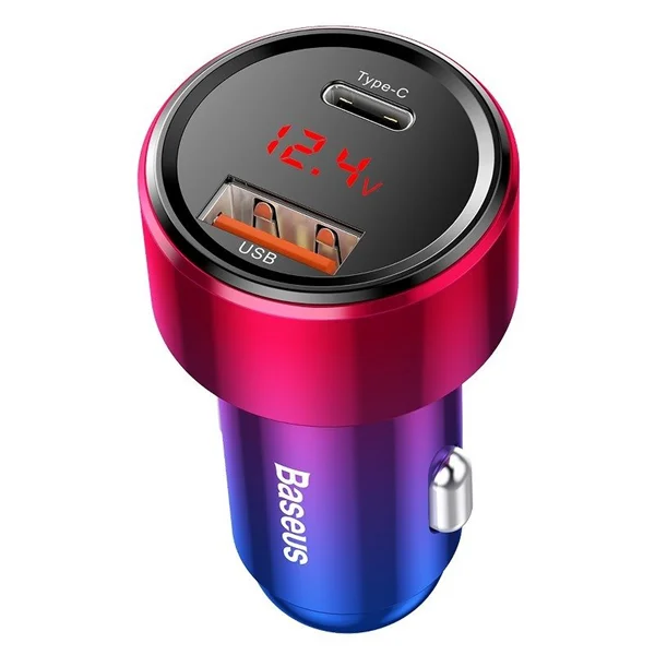Φωτογραφία προϊόντος: Baseus Car Charger USB/Type-C QC 3.0 45W Red Blue (CCMLC20C-09)