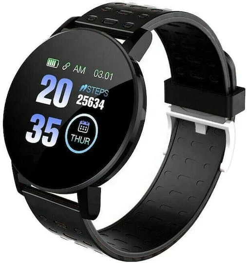 Φωτογραφία προϊόντος: 119 Plus 43mm Smartwatch με Παλμογράφο (Μαύρο)