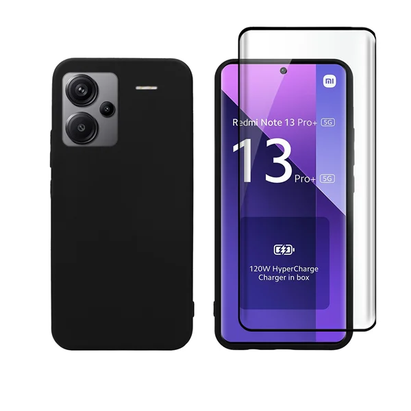 Φωτογραφία προϊόντος: Vivid Set Matte Case Black + 3D Curved Tempered Glass Redmi Note 13 Pro+ 5G Black