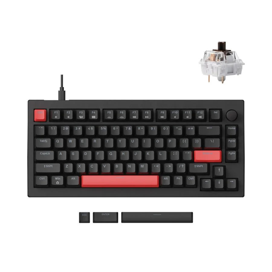 Φωτογραφία προϊόντος: Keychron Lemokey X4 QMK (X4-A3) Wired Mechanical Red Backlight Keyboard 75% Brown Switch US