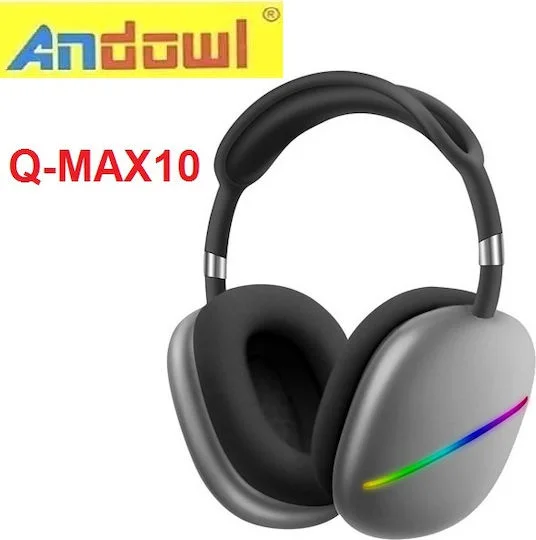 Φωτογραφία προϊόντος: Andowl Q-MAX10 Ασύρματα Bluetooth Over Ear Ακουστικά με 12 ώρες Λειτουργίας Γκρι