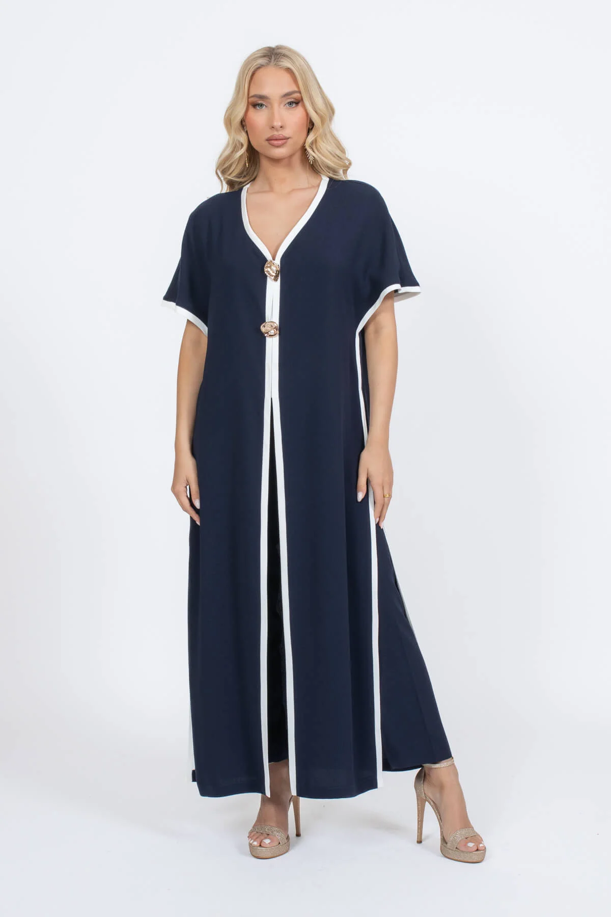 Φωτογραφία προϊόντος: AXNARI ΣΕΤ PLUS SIZE ΠΑΝΤΕΛΟΝΑ ΤΟΥΝΙΚ ΜΠΛΕ