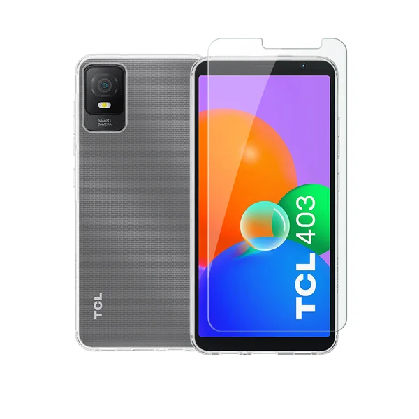 Φωτογραφία προϊόντος: Vivid Set TPU Case + Tempered Glass TCL 403 Transparent