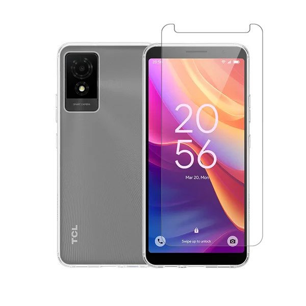 Φωτογραφία προϊόντος: Vivid Set Gelly Case Transparent + Tempered Glass TCL 501