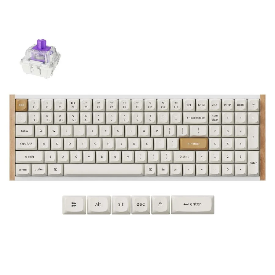 Φωτογραφία προϊόντος: Keychron K4 HE (K4H-Q1) Special Wood Edition White Wireless Magnetic Hall Effect RGB Keyboard 96% US