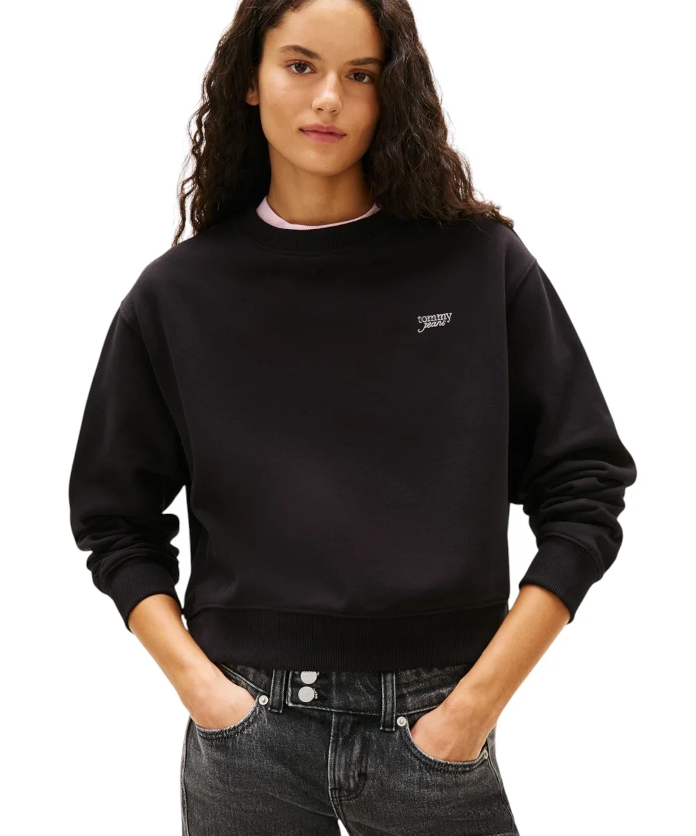 Φωτογραφία προϊόντος: Tommy Hilfiger - Γυναικείο Φούτερ Rlx Sh Silver Script Crew Relaxed Fit DW0DW22985-BDS Μαύρο