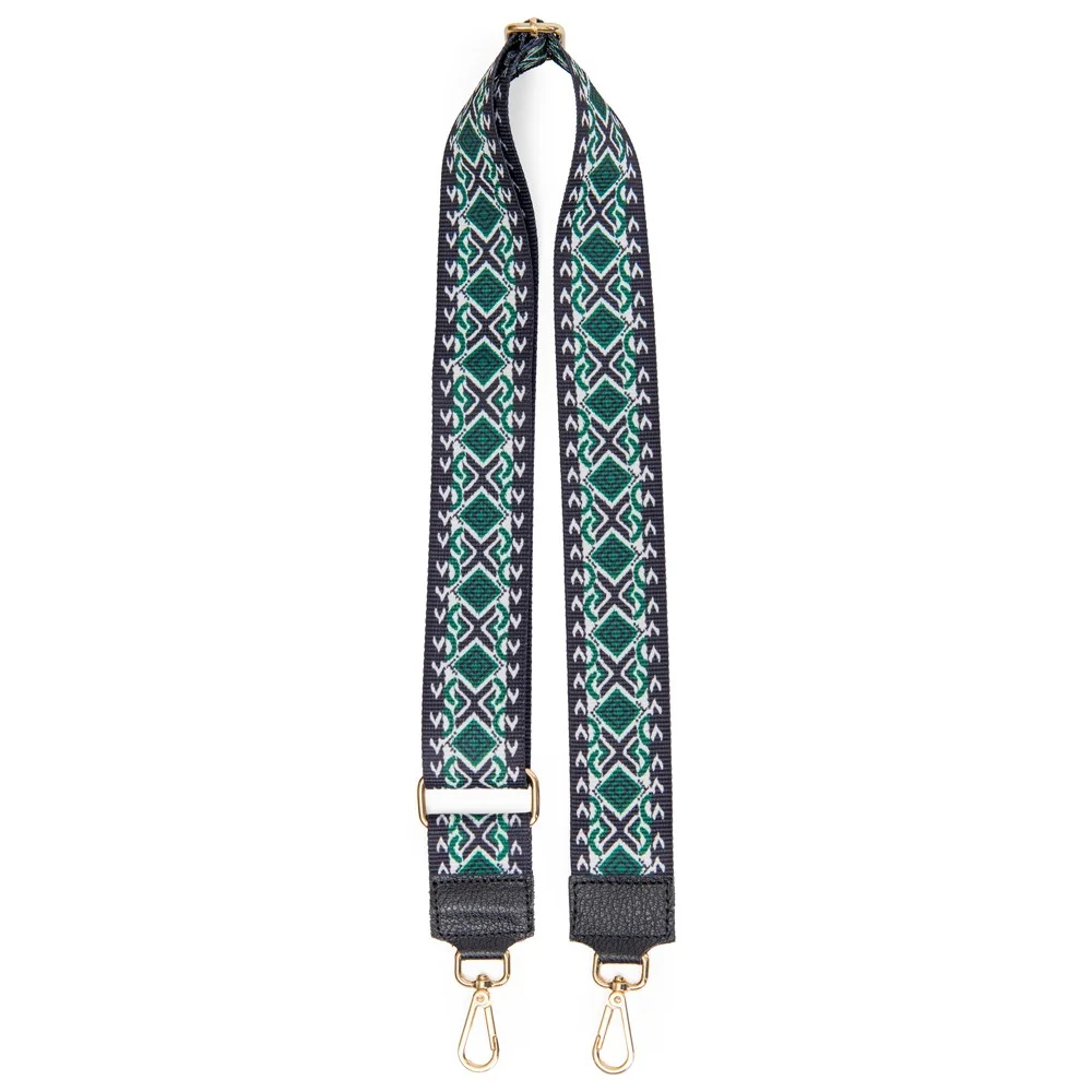 Φωτογραφία προϊόντος: GEORGIADIS ACCESSORIES Ρυθμιζόμενος Ιμάντας Τσάντας IM-1009 Μαύρο-Πράσινο
