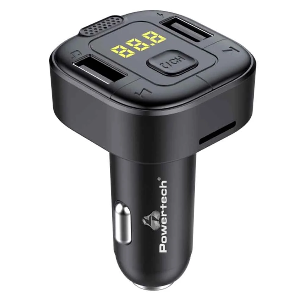 Φωτογραφία προϊόντος: Powertech FM Transmitter With Display Bluetooth/SD 2xUSB Black