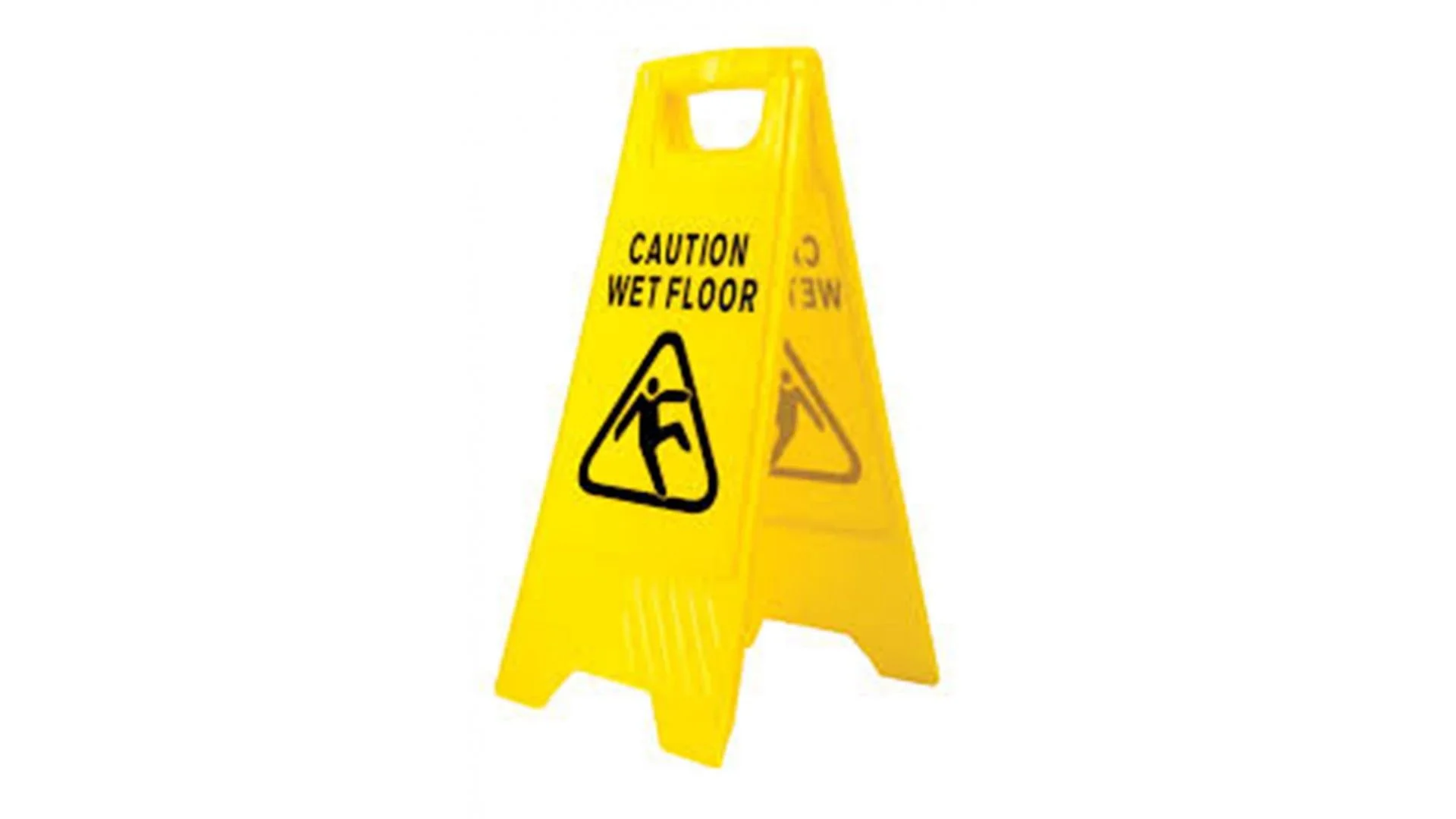 Φωτογραφία προϊόντος: Πλαστική πινακίδα "WET FLOOR" για ειδοποίηση ολισθηρού δαπέδου KBB-2