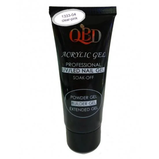 Φωτογραφία προϊόντος: GEL ΧΤΙΣΙΜΑΤΟΣ QBD ACRYLIC GEL UV/LED NAIL GEL - SOAK OFF CLEAR-PINK 30 ML 1333-04